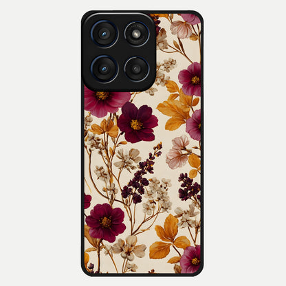  Autumn Wine Bloom Glass Case For Moto Edge 60 back cover – full design glossy printed glass finish