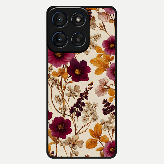  Autumn Wine Bloom Glass Case For Moto Edge 60 back cover – full design glossy printed glass finish