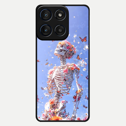  Bloom Beyond Bones Glass Case For Moto Edge 60 back cover – full design glossy printed glass finish