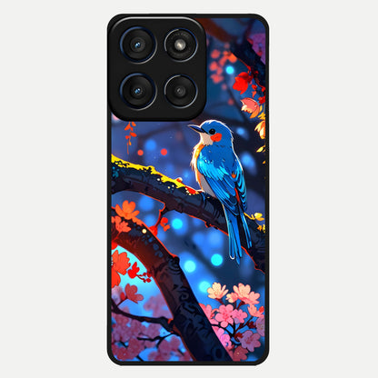  Blooming Water Drift Glass Case For Moto Edge 60 back cover – full design glossy printed glass finish