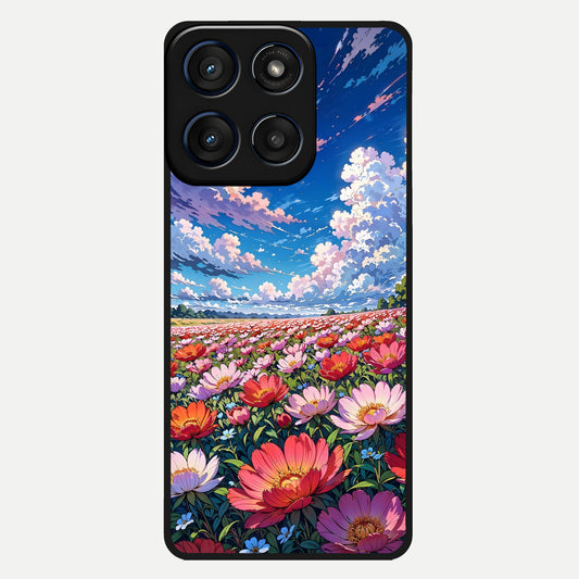  Blossom Sky Field Glass Case For Moto Edge 60 back cover – full design glossy printed glass finish