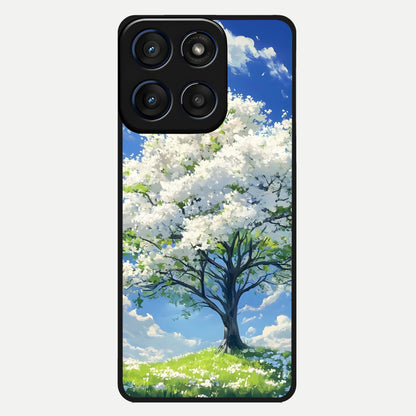 Blossom Sky Serenity Glass Case For Moto Edge 60 back cover – full design glossy printed glass finish