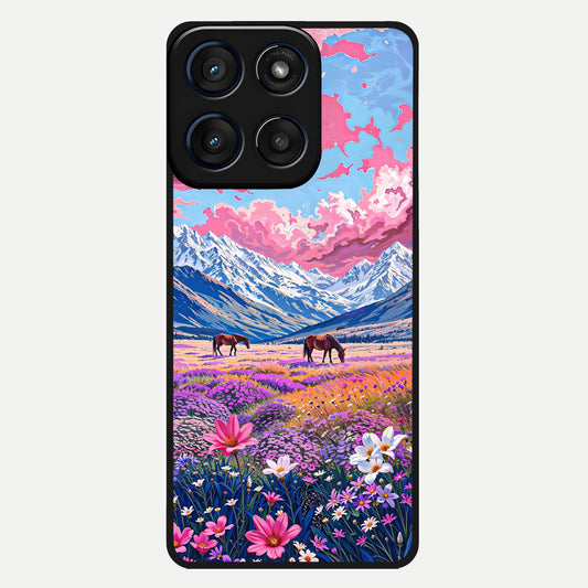  Blossom Valley Dream Glass Case For Moto Edge 60 back cover – full design glossy printed glass finish