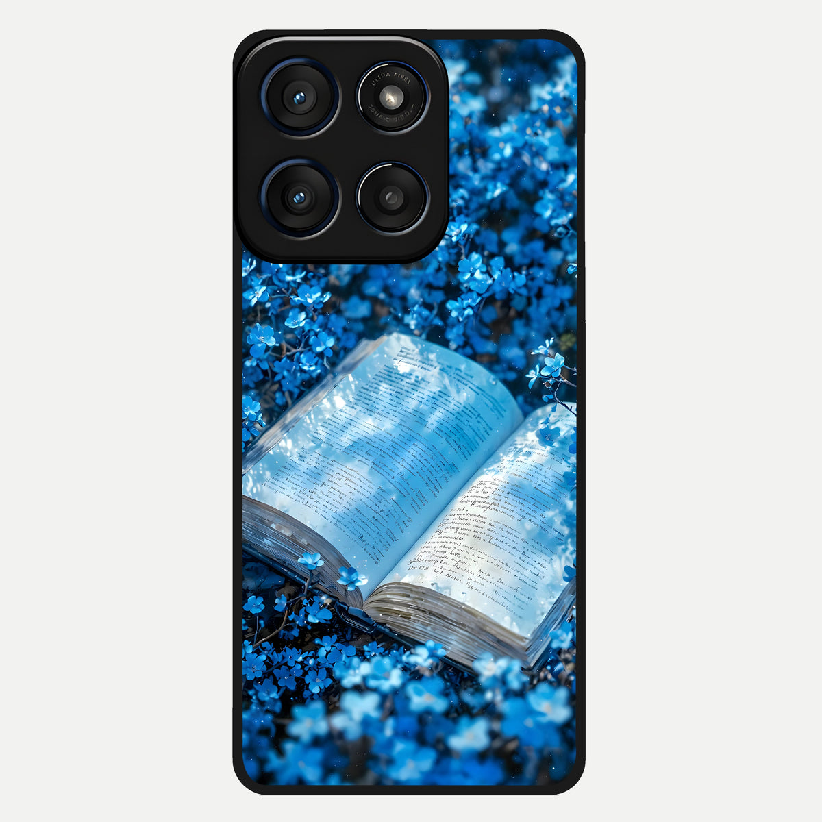  Blue Bloom Tales Glass Case For Moto Edge 60 back cover – full design glossy printed glass finish