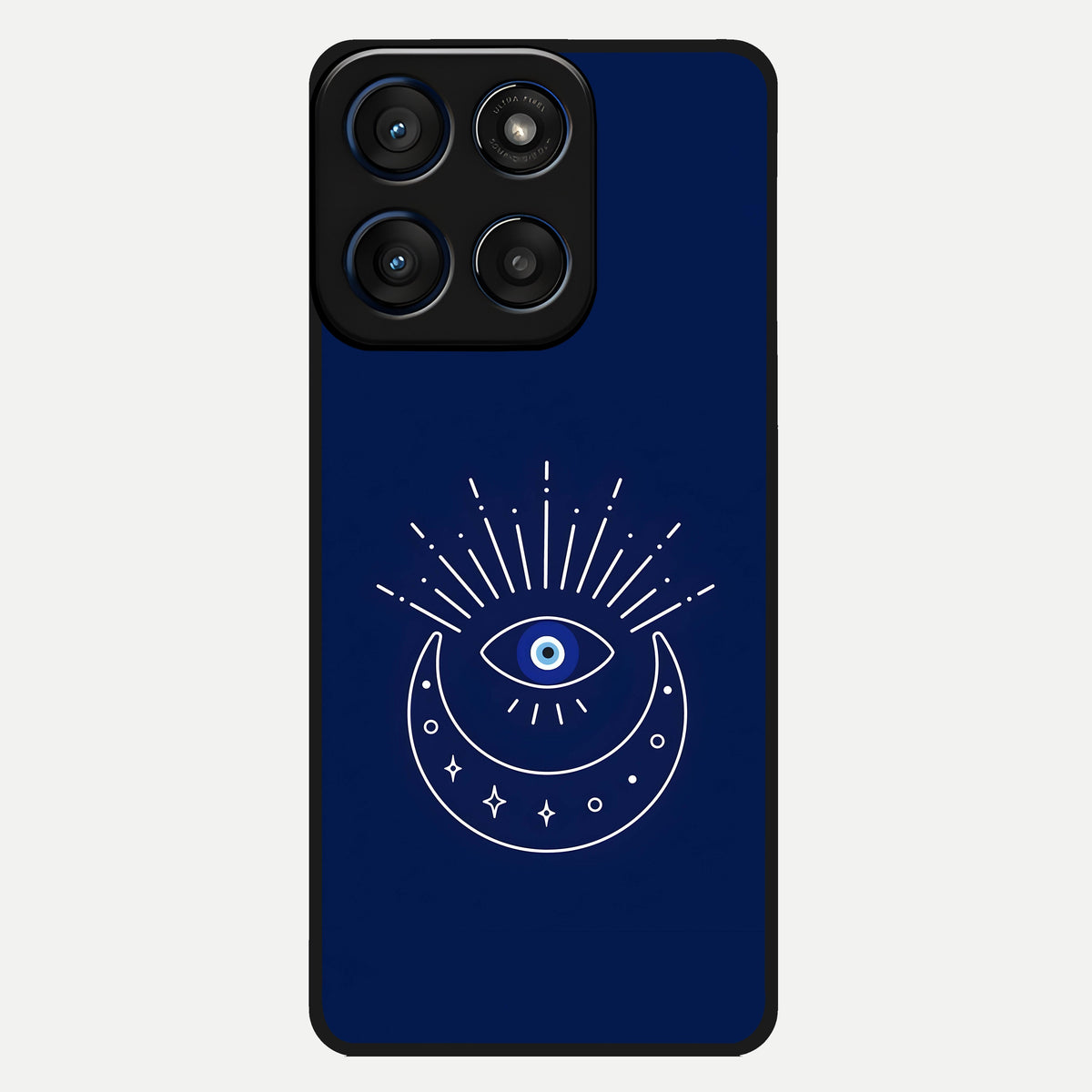  Blue Evil Eye Glass Case For Moto Edge 60 back cover – full design glossy printed glass finish