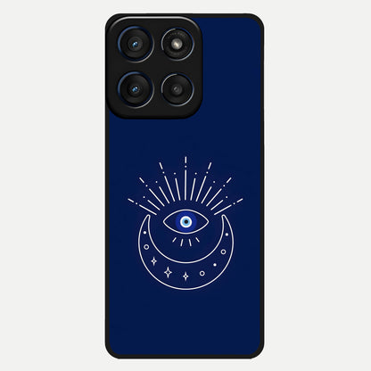  Blue Evil Eye Glass Case For Moto Edge 60 back cover – full design glossy printed glass finish