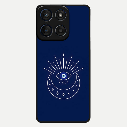  Blue Evil Eye Glass Case For Moto Edge 60 back cover – full design glossy printed glass finish
