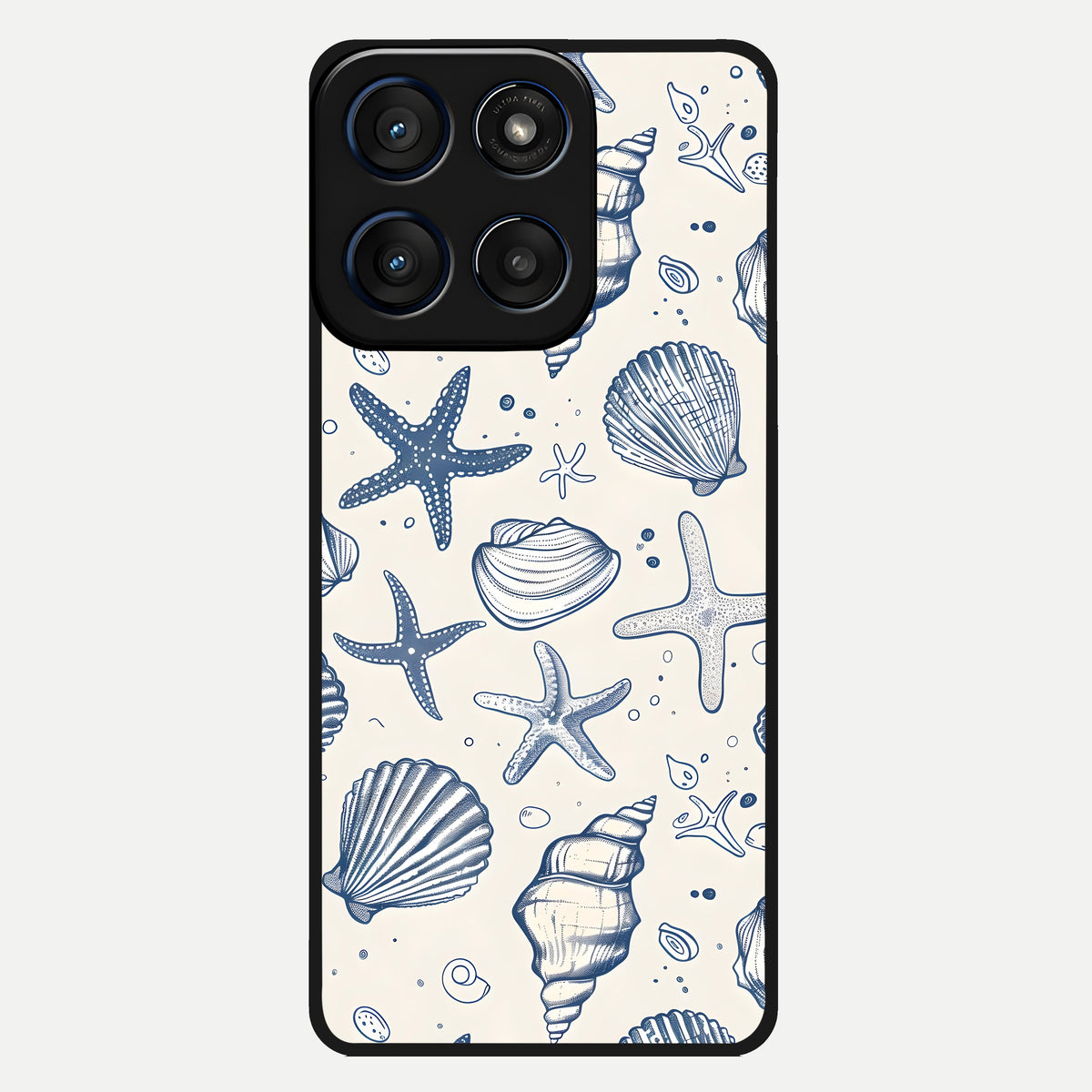  Blue Ocean Outline Glass Case For Moto Edge 60 back cover – full design glossy printed glass finish