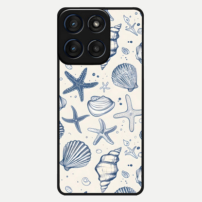  Blue Ocean Outline Glass Case For Moto Edge 60 back cover – full design glossy printed glass finish