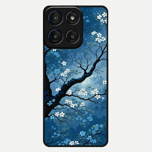  Blue Tree Serenity Glass Case For Moto Edge 60 back cover – full design glossy printed glass finish