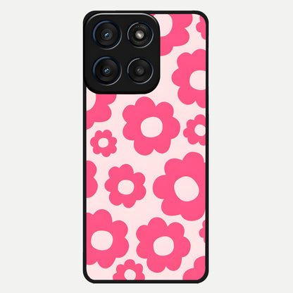  Blush Flower Pop Glass Case For Moto Edge 60 back cover – full design glossy printed glass finish