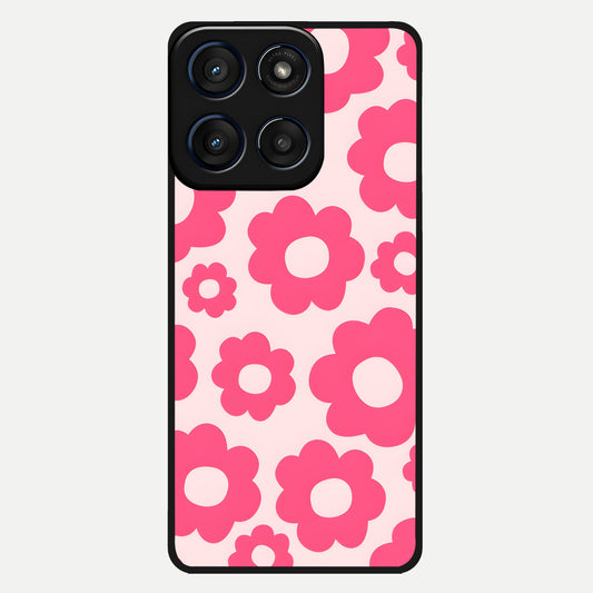  Blush Flower Pop Glass Case For Moto Edge 60 back cover – full design glossy printed glass finish