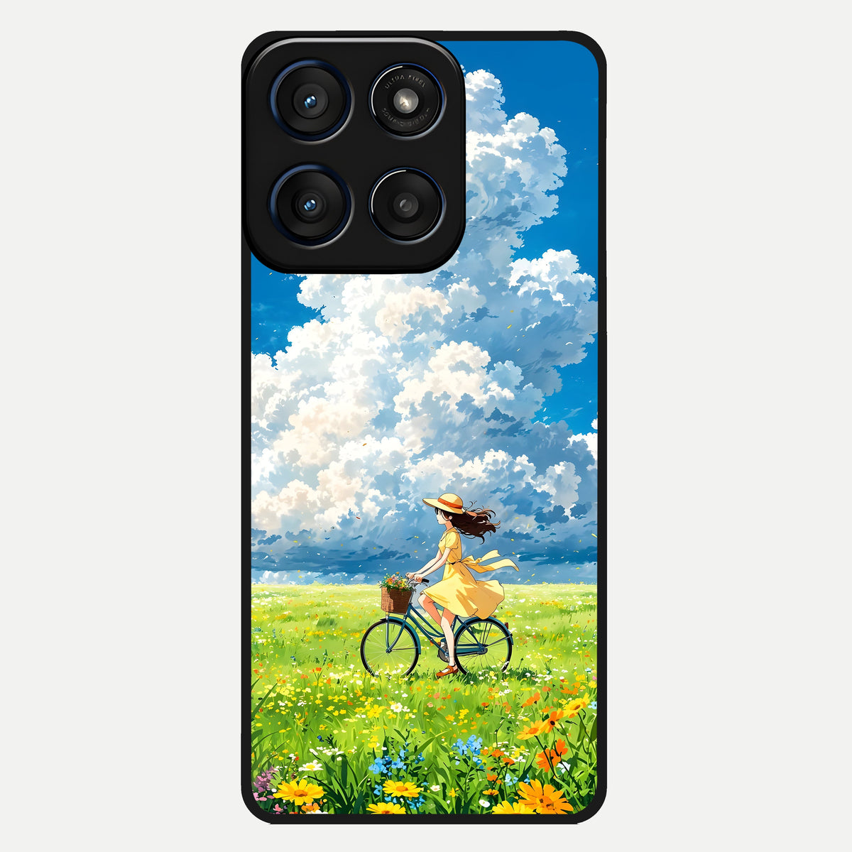  Breezy Meadow Ride Glass Case For Moto Edge 60 back cover – full design glossy printed glass finish