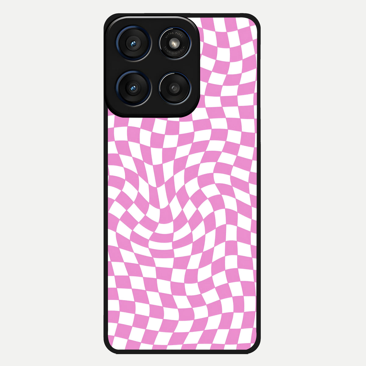  Bubblegum Check Wave Glass Case For Moto Edge 60 back cover – full design glossy printed glass finish