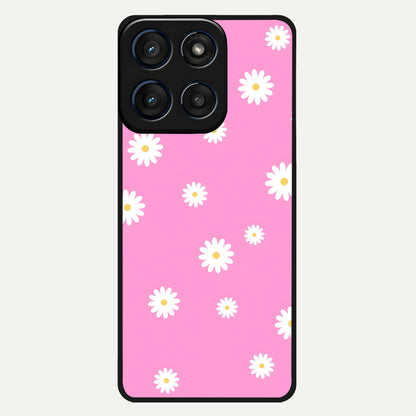  Bubblegum Daisy Pop Glass Case For Moto Edge 60 back cover – full design glossy printed glass finish