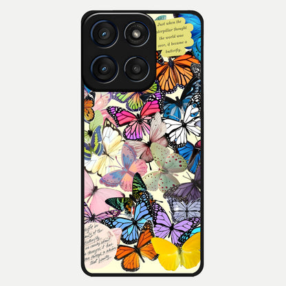  Butterflies Petal Dream Glass Case For Moto Edge 60 back cover – full design glossy printed glass finish