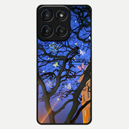  Butterfly Night Magic Glass Case For Moto Edge 60 back cover – full design glossy printed glass finish