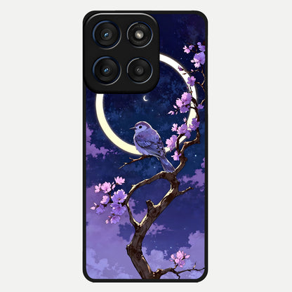  Celestial Bird Blossom Glass Case For Moto Edge 60 back cover – full design glossy printed glass finish