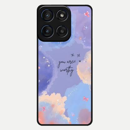  Celestial Cloud Magic Glass Case For Moto Edge 60 back cover – full design glossy printed glass finish
