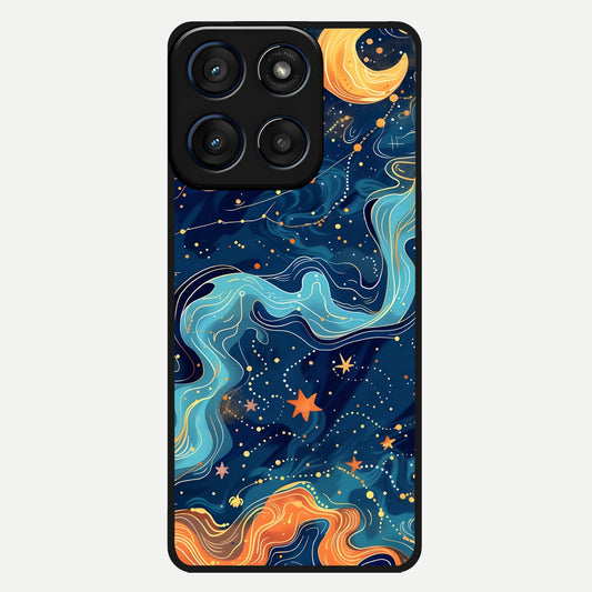  Celestial Dream Flow Glass Case For Moto Edge 60 back cover – full design glossy printed glass finish