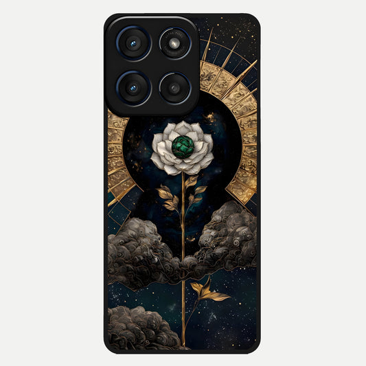  Celestial Lotus Morang Glass Case For Moto Edge 60 back cover – full design glossy printed glass finish