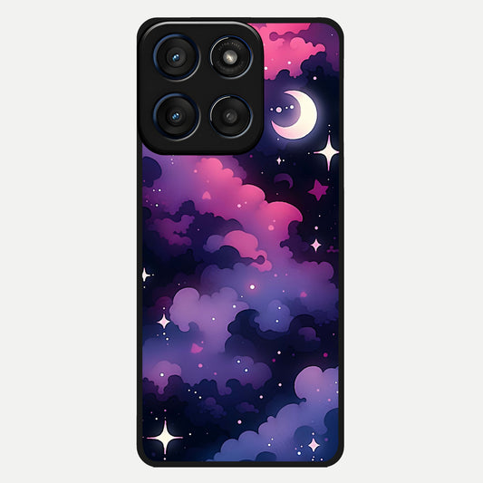  Celestial Moon Magic Glass Case For Moto Edge 60 back cover – full design glossy printed glass finish