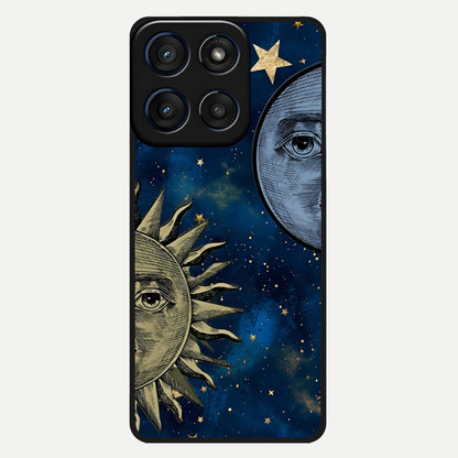  Celestial Moon With Sun Glass Case For Moto Edge 60 back cover – full design glossy printed glass finish