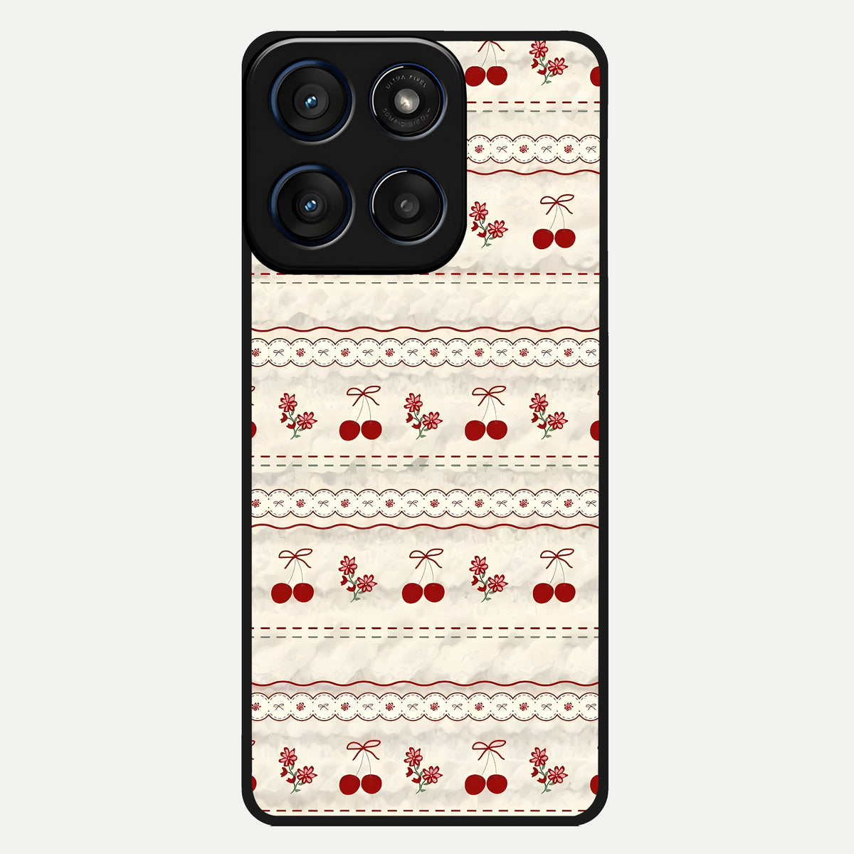  Cherry Bloom Charm Glass Case For Moto Edge 60 back cover – full design glossy printed glass finish