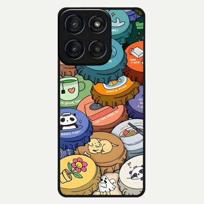  Coins Patterns Glass Case For Moto Edge 60 back cover – full design glossy printed glass finish