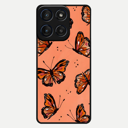  Coral Wing Butterfly Glass Case For Moto Edge 60 back cover – full design glossy printed glass finish