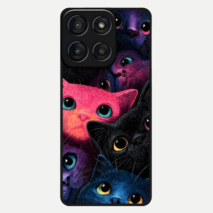  Cosmic Cats Dreams Glass Case For Moto Edge 60 back cover – full design glossy printed glass finish