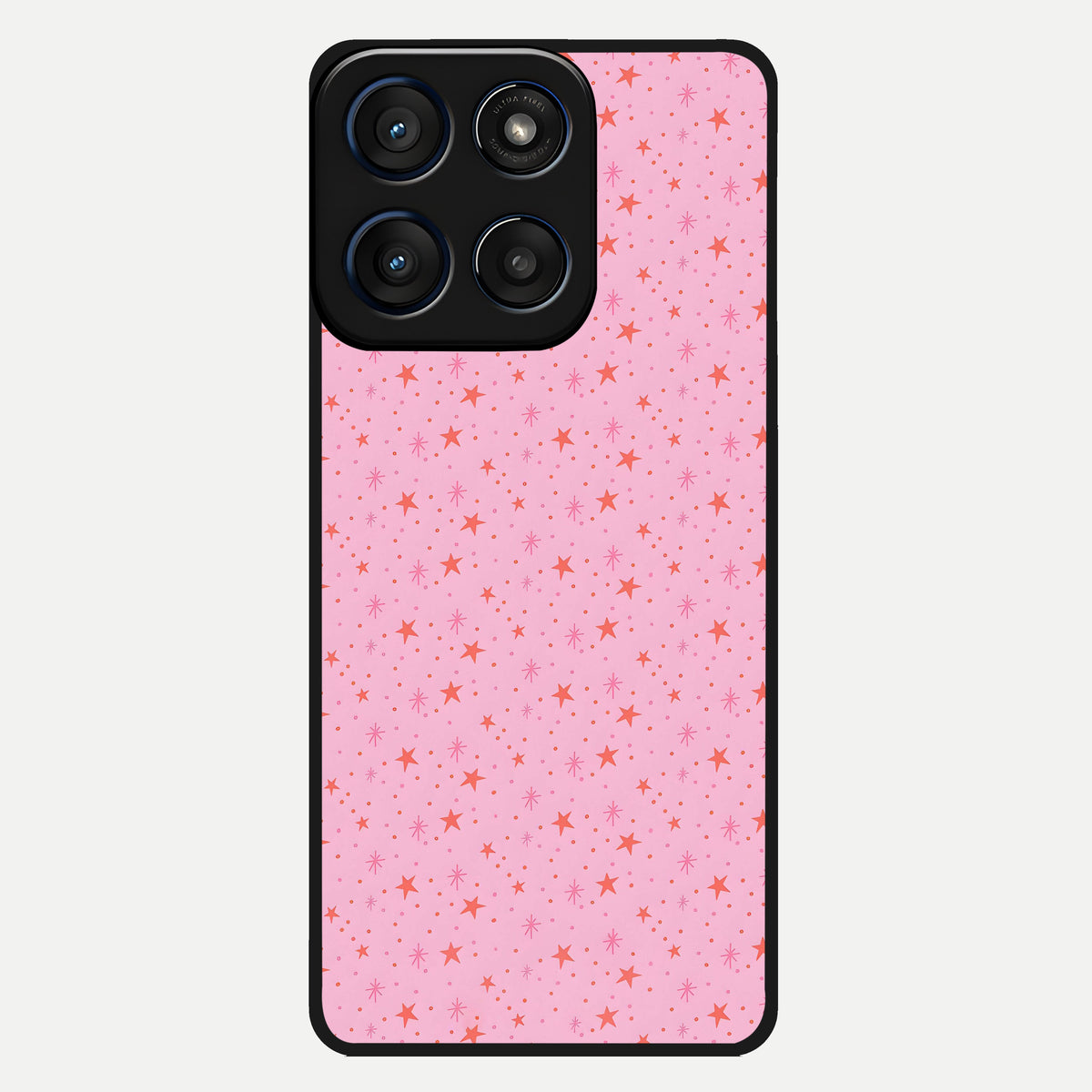  Cosmic Pink Sparkle Glass Case For Moto Edge 60 back cover – full design glossy printed glass finish