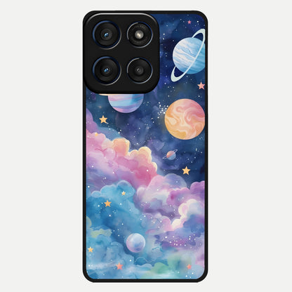  Cosmic Planet Dreams Glass Case For Moto Edge 60 back cover – full design glossy printed glass finish