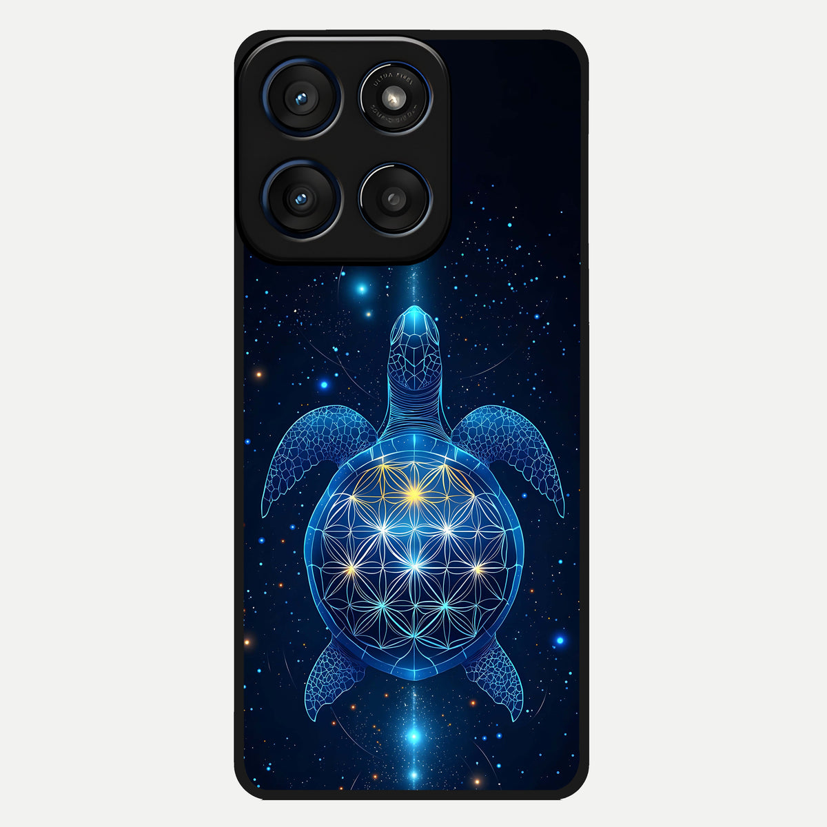  Crimson Blue Turtle Glass Case For Moto Edge 60 back cover – full design glossy printed glass finish