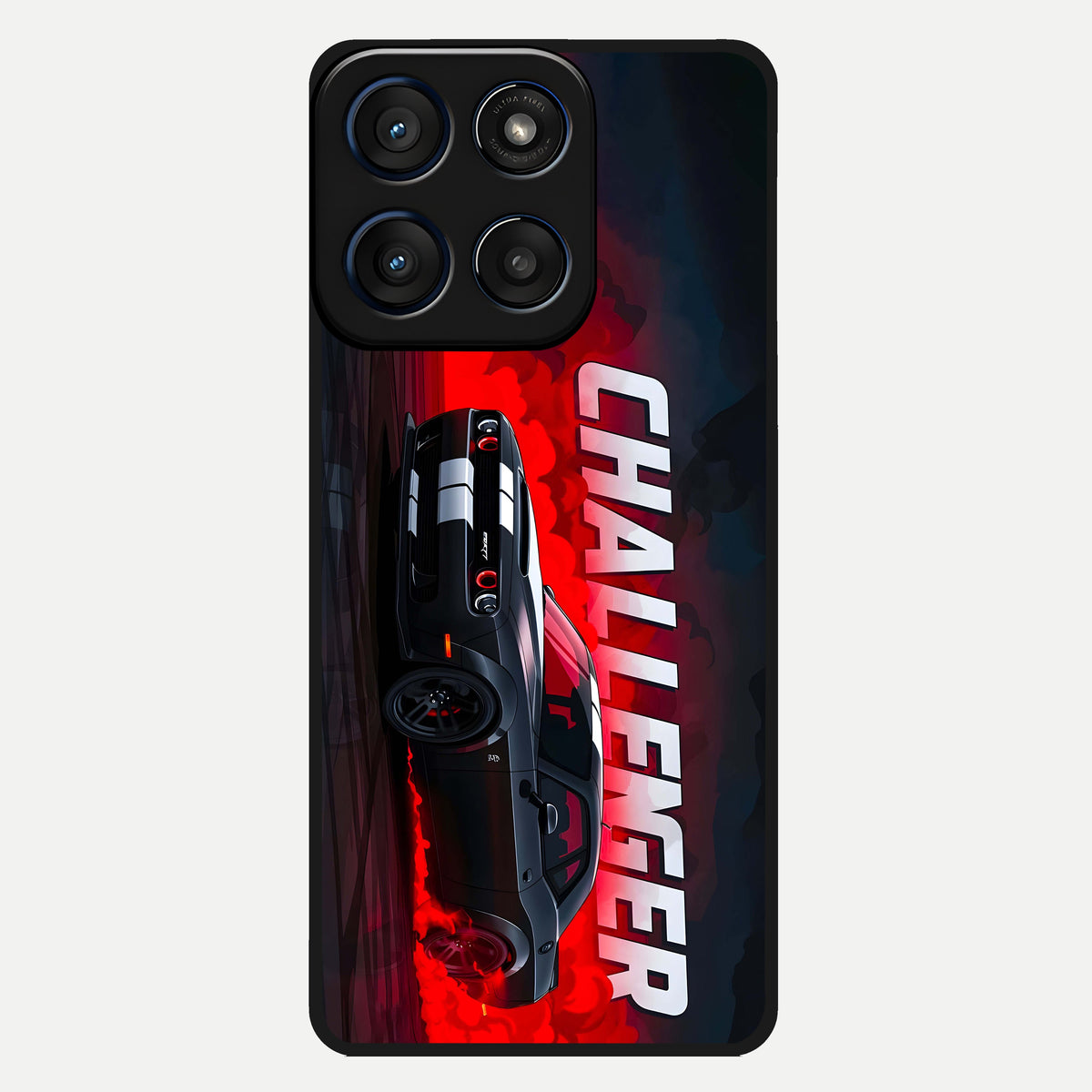  Crimson Challenger Fury Glass Case For Moto Edge 60 back cover – full design glossy printed glass finish