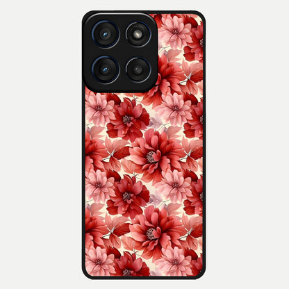  Crimson Love Petals Glass Case For Moto Edge 60 back cover – full design glossy printed glass finish