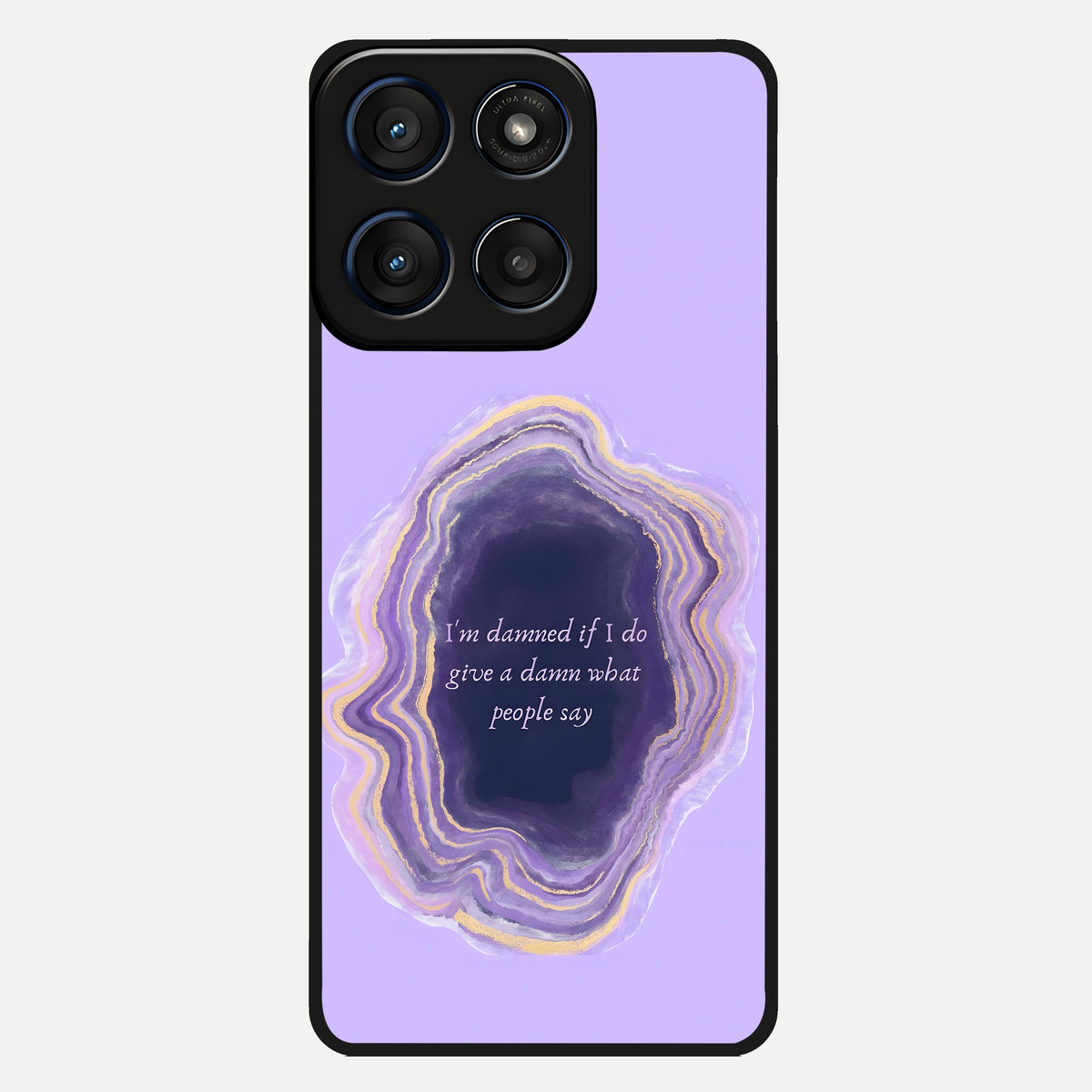  Damned People Quote Glass Case For Moto Edge 60 back cover – full design glossy printed glass finish