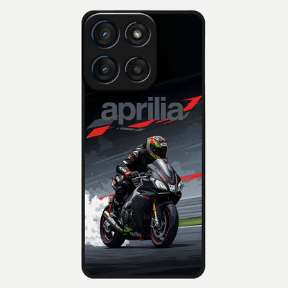  Dark Aprilla Glass Case For Moto Edge 60 back cover – full design glossy printed glass finish
