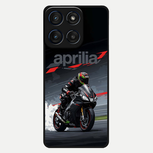  Dark Aprilla Glass Case For Moto Edge 60 back cover – full design glossy printed glass finish