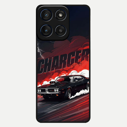  Dark Charger Fury Glass Case For Moto Edge 60 back cover – full design glossy printed glass finish