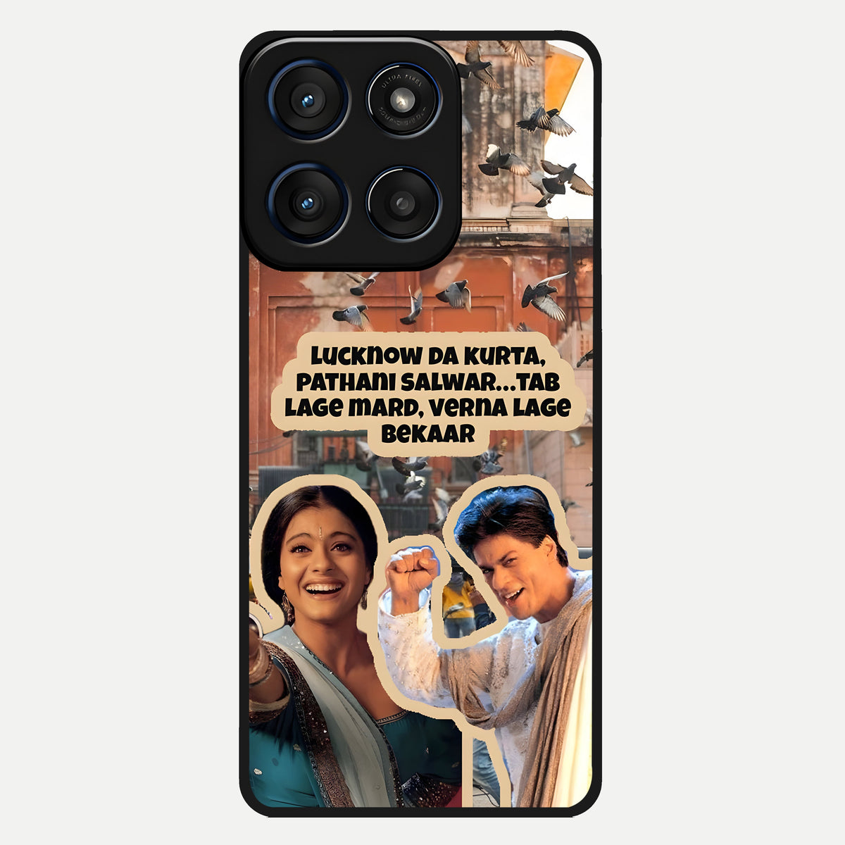  Desi Retro Vibes Glass Case For Moto Edge 60 back cover – full design glossy printed glass finish