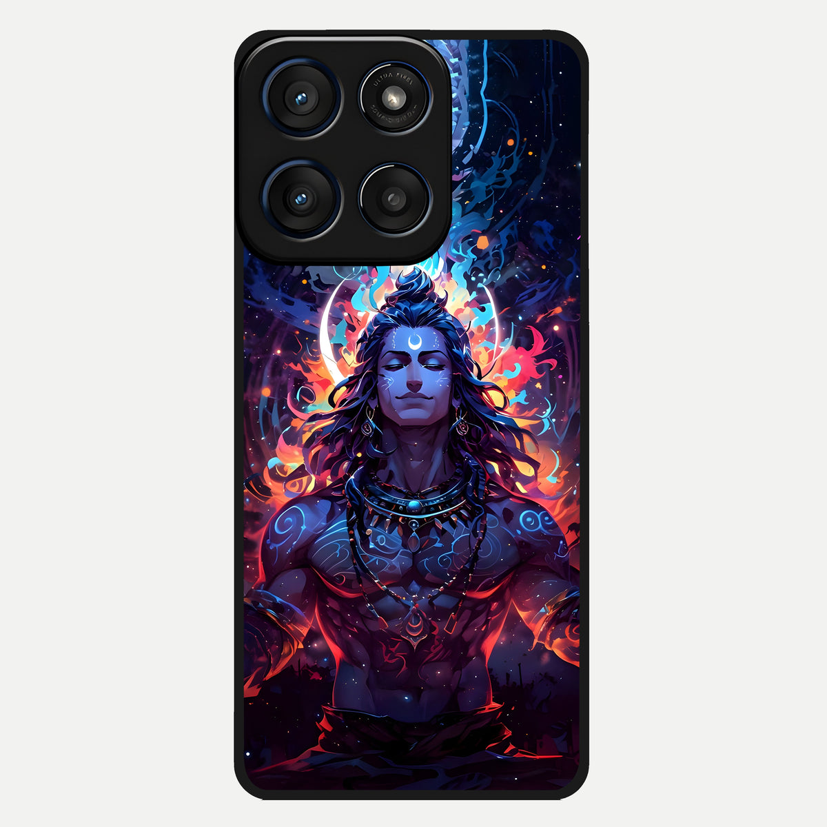  Divine Fire Shiv Glass Case For Moto Edge 60 back cover – full design glossy printed glass finish