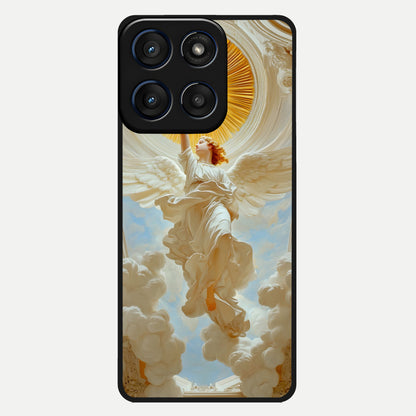  Divine Light Angel Glass Case For Moto Edge 60 back cover – full design glossy printed glass finish
