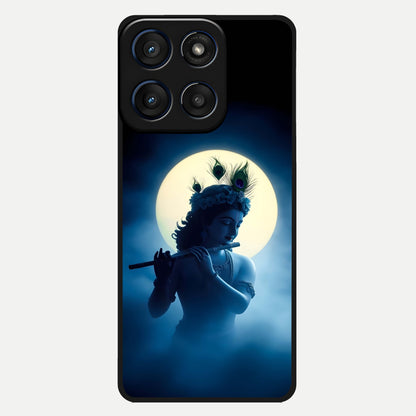  Divine Moon Flute Glass Case For Moto Edge 60 back cover – full design glossy printed glass finish