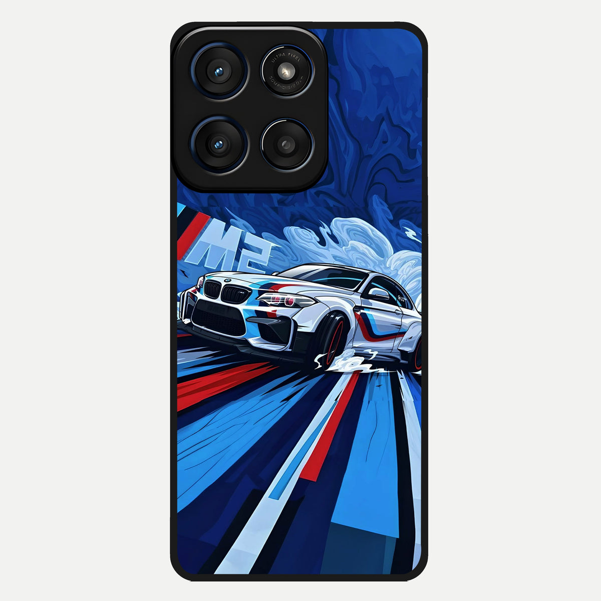  Drift Power Rush Glass Case For Moto Edge 60 back cover – full design glossy printed glass finish