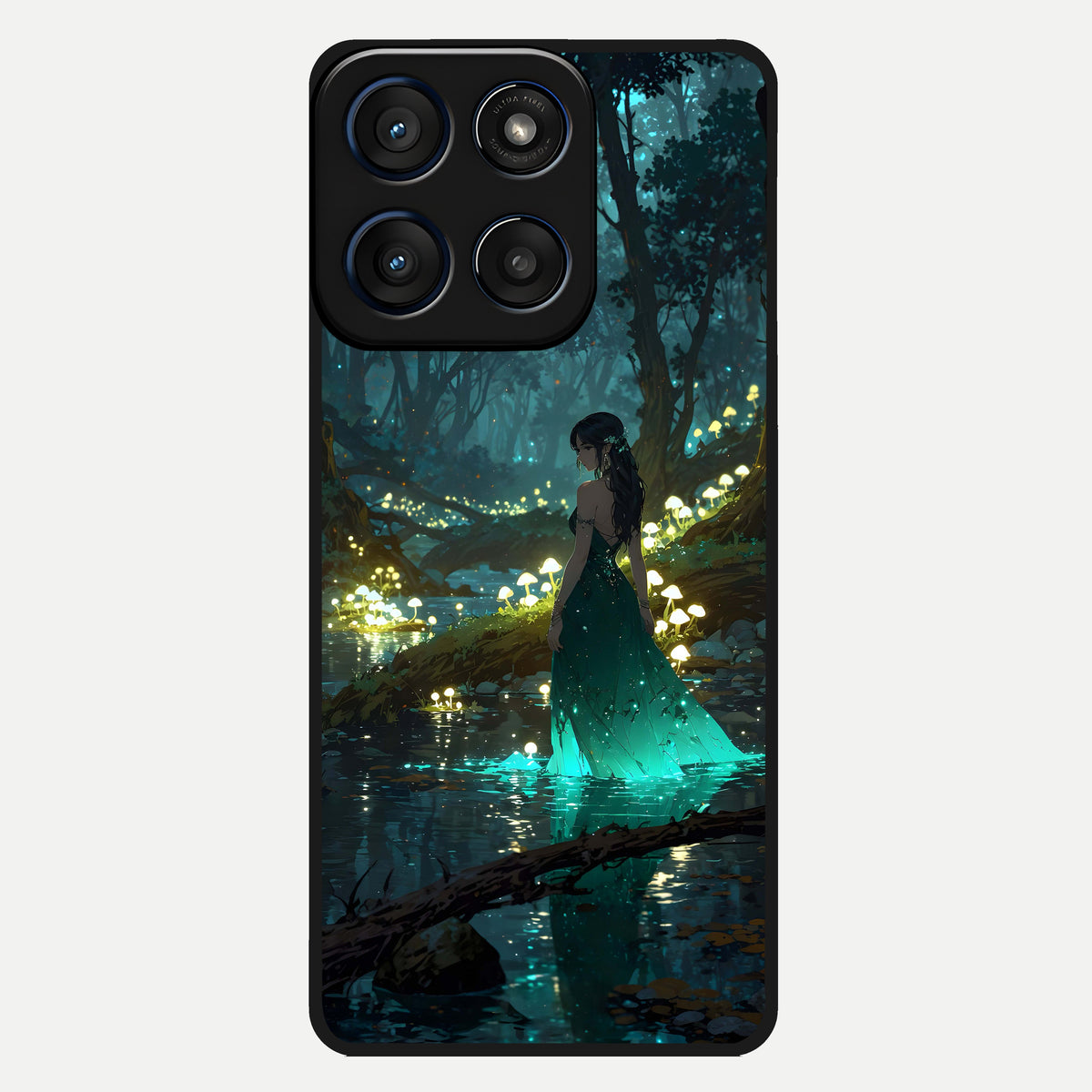  Enchanted Forest Glow Glass Case For Moto Edge 60 back cover – full design glossy printed glass finish