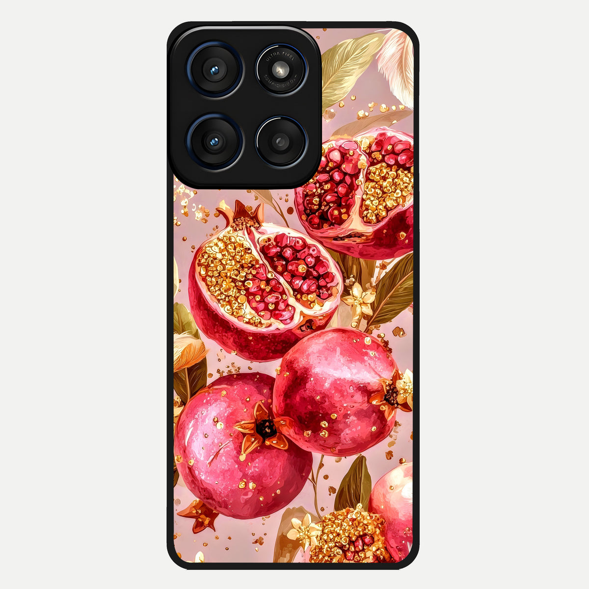  Golden Bloom Glow Glass Case For Moto Edge 60 back cover – full design glossy printed glass finish