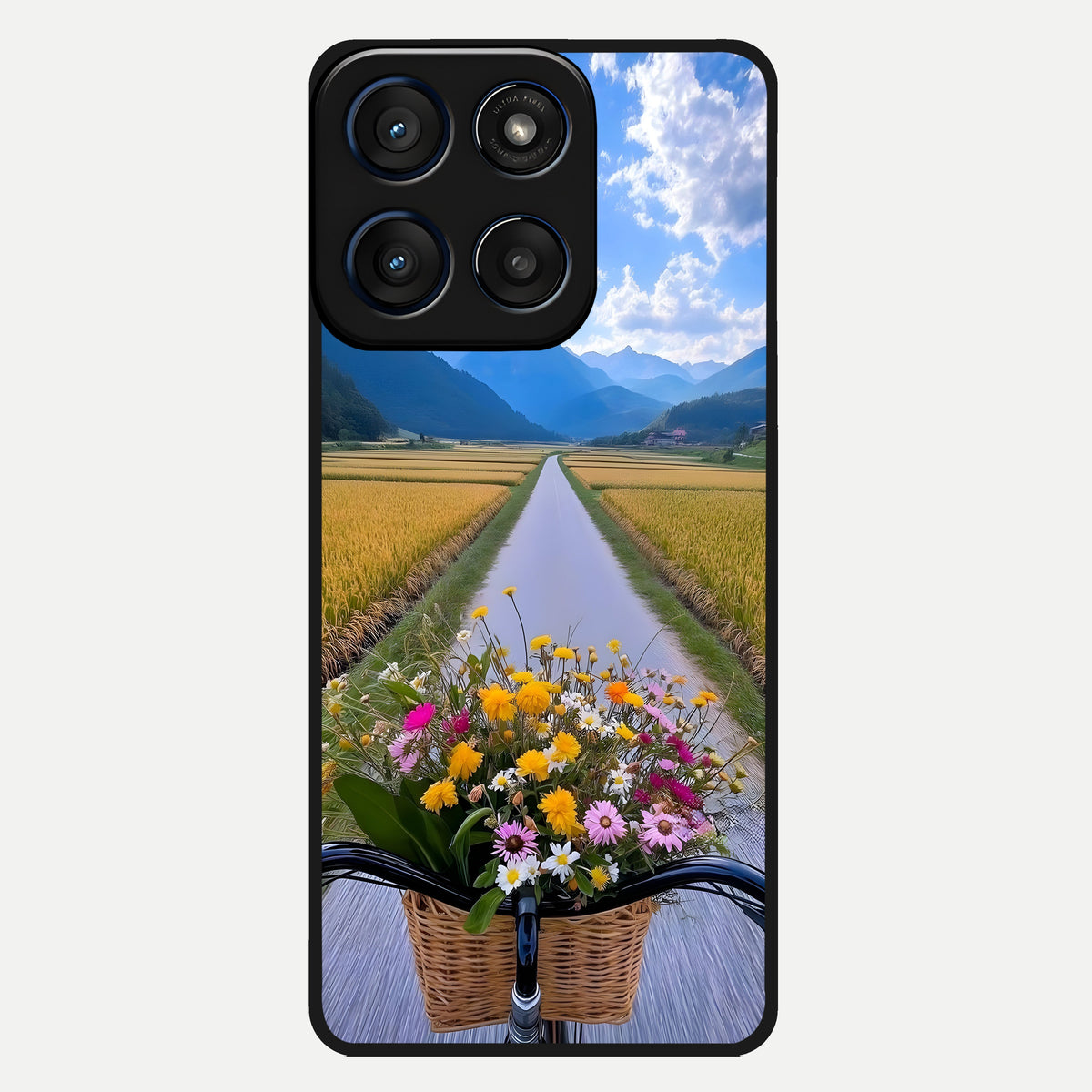  Golden Field Journey Glass Case For Moto Edge 60 back cover – full design glossy printed glass finish