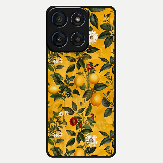  Golden Lemon Field Glass Case For Moto Edge 60 back cover – full design glossy printed glass finish