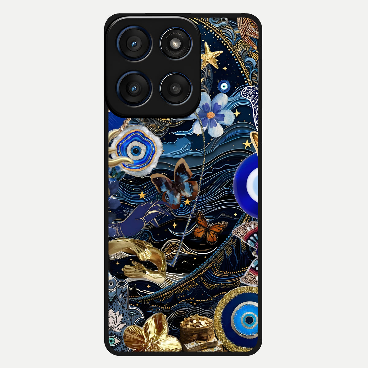  Golden Moon Magic Glass Case For Moto Edge 60 back cover – full design glossy printed glass finish